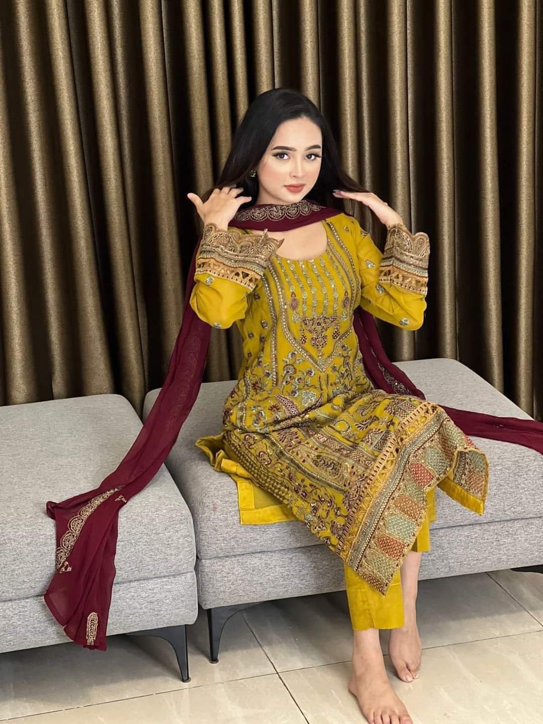 Premium Embroidery 3-Piece Dress